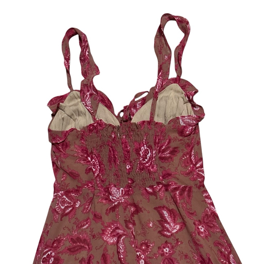 ‼️SOLD‼️ WHITE FOX Sleeveless Floral Print Tie Front Mini Dress XS - Picture 7 of 15